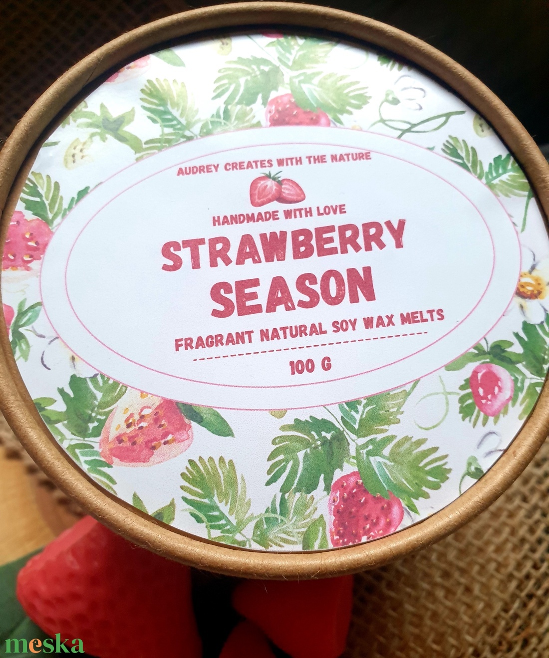 Illatviasz-Strawberry season 100g - otthon & életmód - gyertya, illat, aroma - illatviasz - Meska.hu