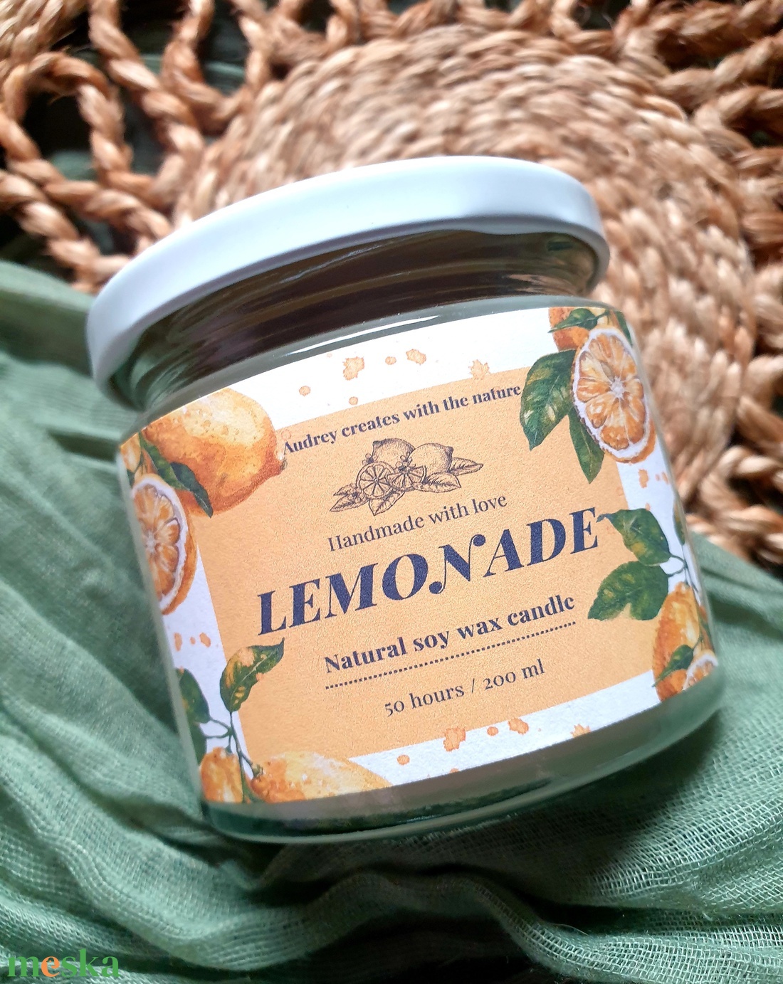 Természetes szójaviasz gyertya-Lemonade - otthon & életmód - gyertya, illat, aroma - gyertya - Meska.hu
