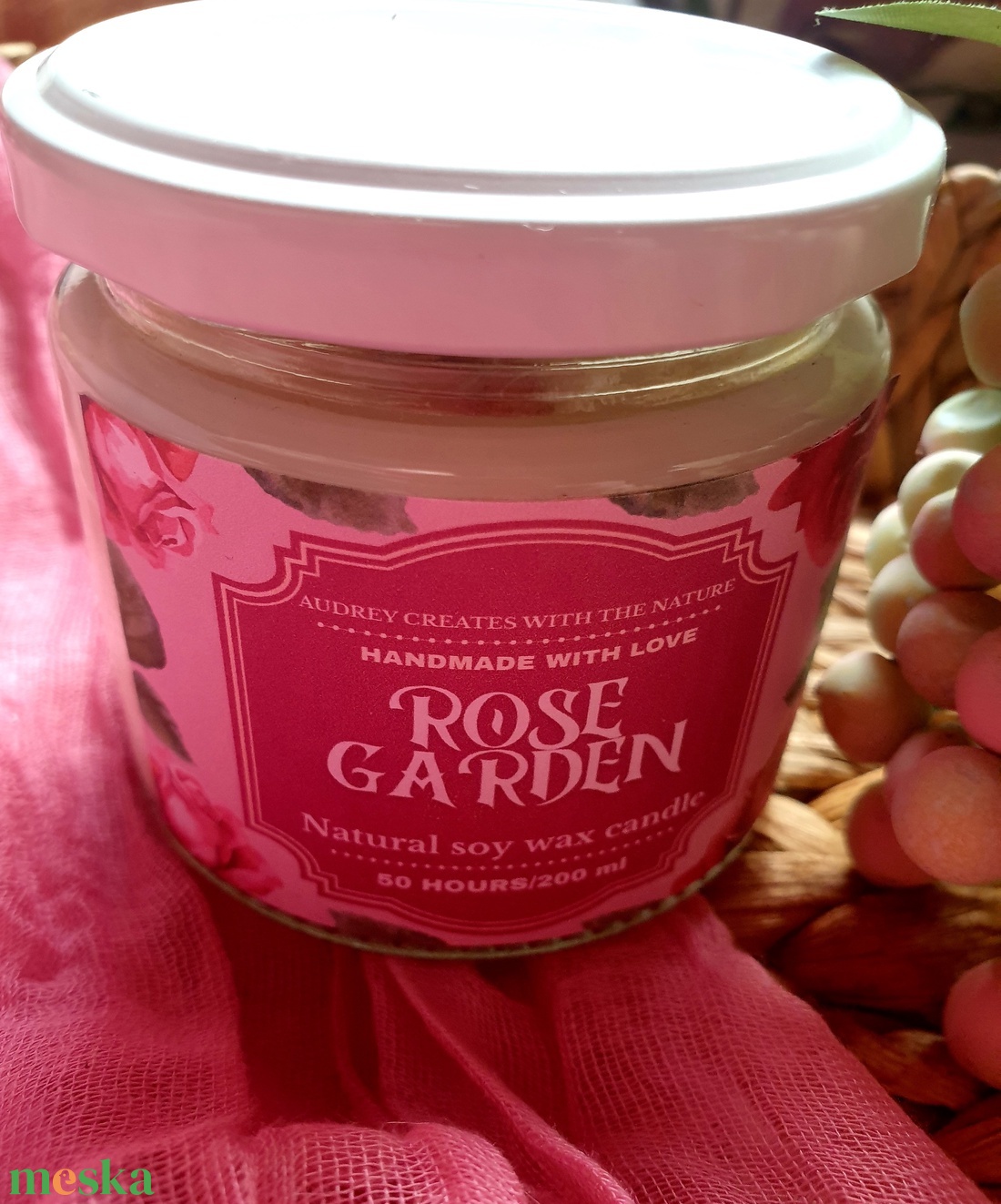 Természetes szójaviasz gyertya-Rose Garden - otthon & életmód - gyertya, illat, aroma - gyertya - Meska.hu