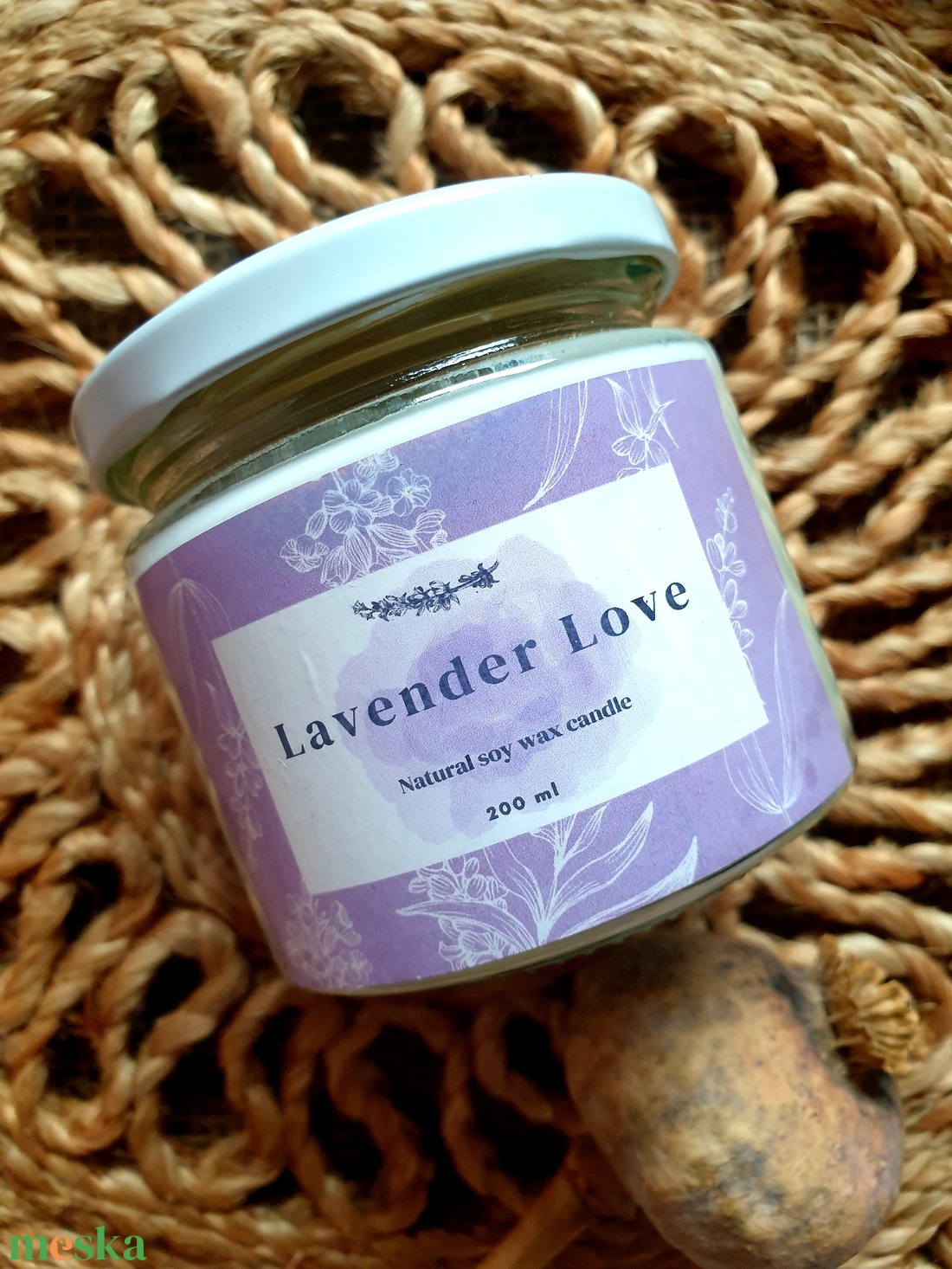 Természetes szójaviasz gyertya-Lavender Love - otthon & életmód - gyertya, illat, aroma - gyertya - Meska.hu