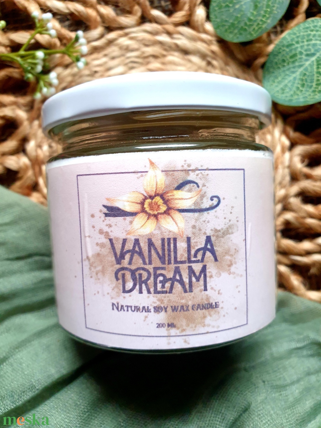 Természetes szójaviasz gyertya-Vanilla Dream  - otthon & életmód - gyertya, illat, aroma - gyertya - Meska.hu