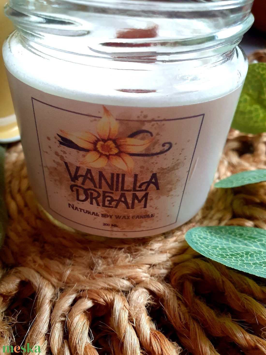 Természetes szójaviasz gyertya-Vanilla Dream  - otthon & életmód - gyertya, illat, aroma - gyertya - Meska.hu
