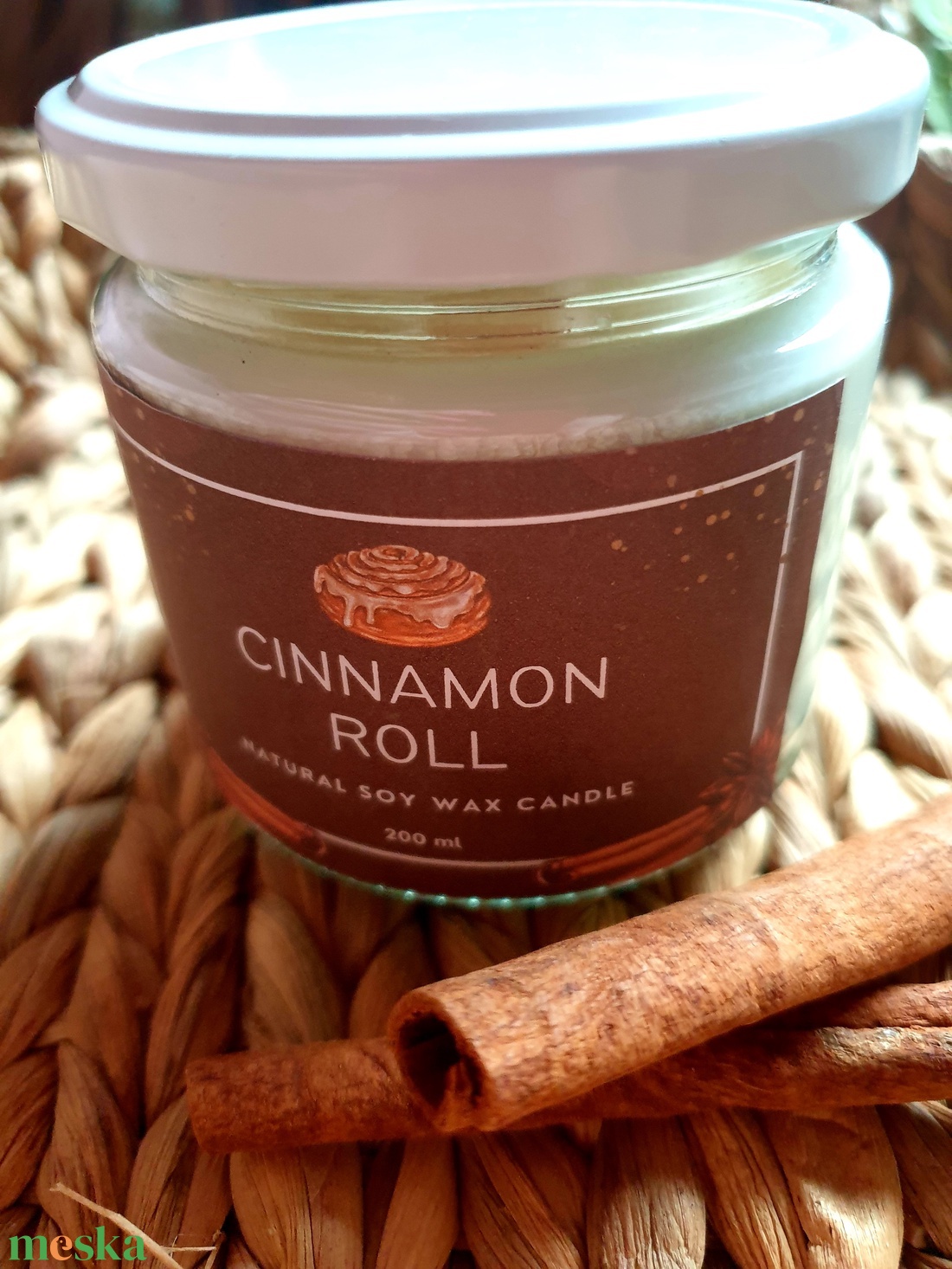Természetes szójaviasz gyertya-Cinnamon Roll - otthon & életmód - gyertya, illat, aroma - gyertya - Meska.hu