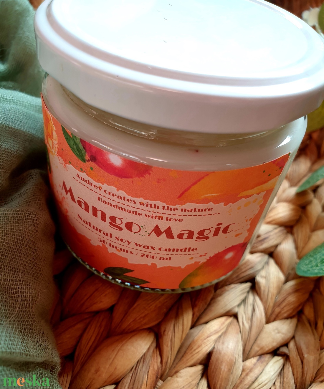 Természetes szójaviasz gyertya-Mango Magic - otthon & életmód - gyertya, illat, aroma - gyertya - Meska.hu