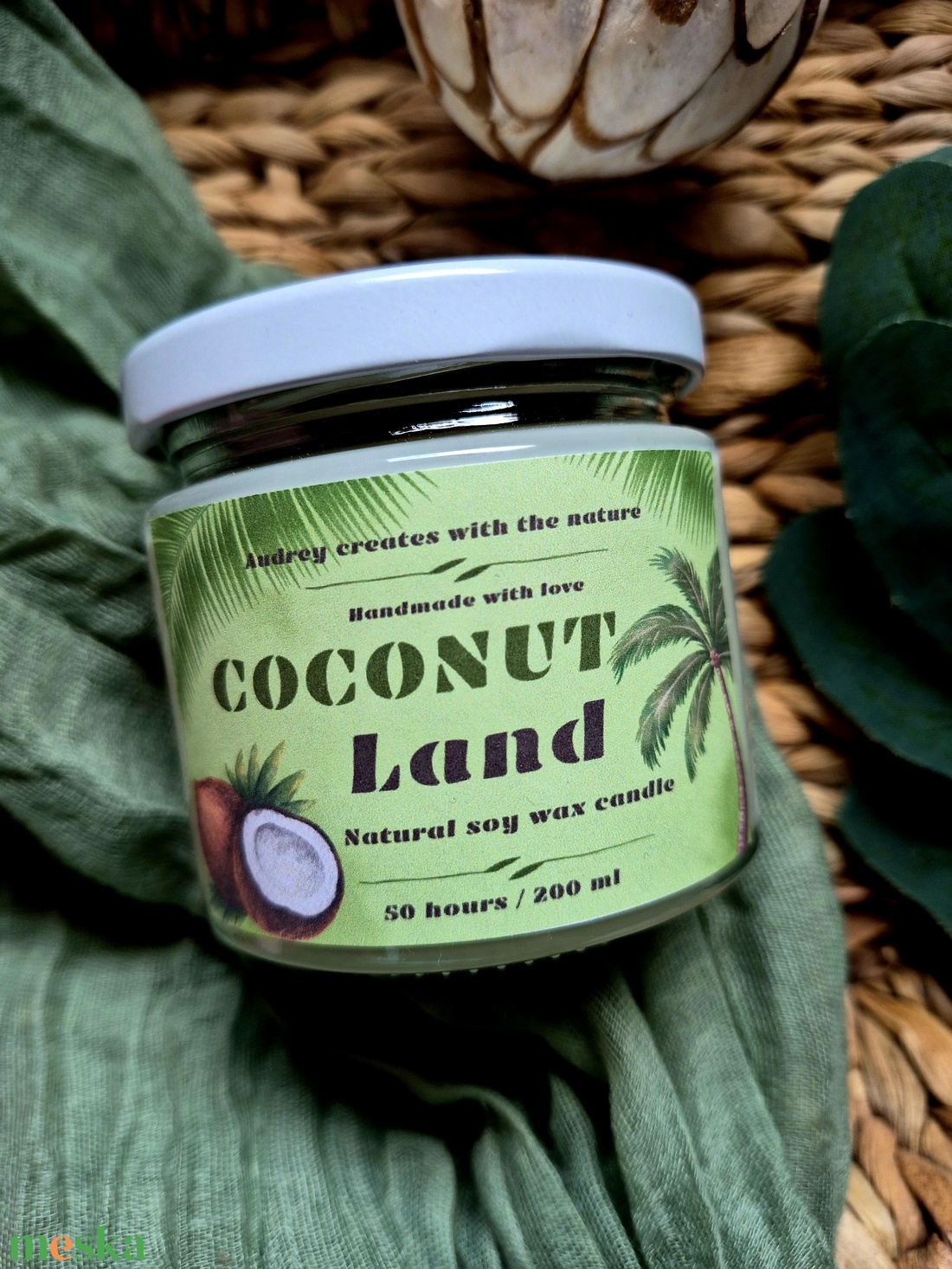 Természetes szójaviasz gyertya-Coconut Land - otthon & életmód - gyertya, illat, aroma - gyertya - Meska.hu
