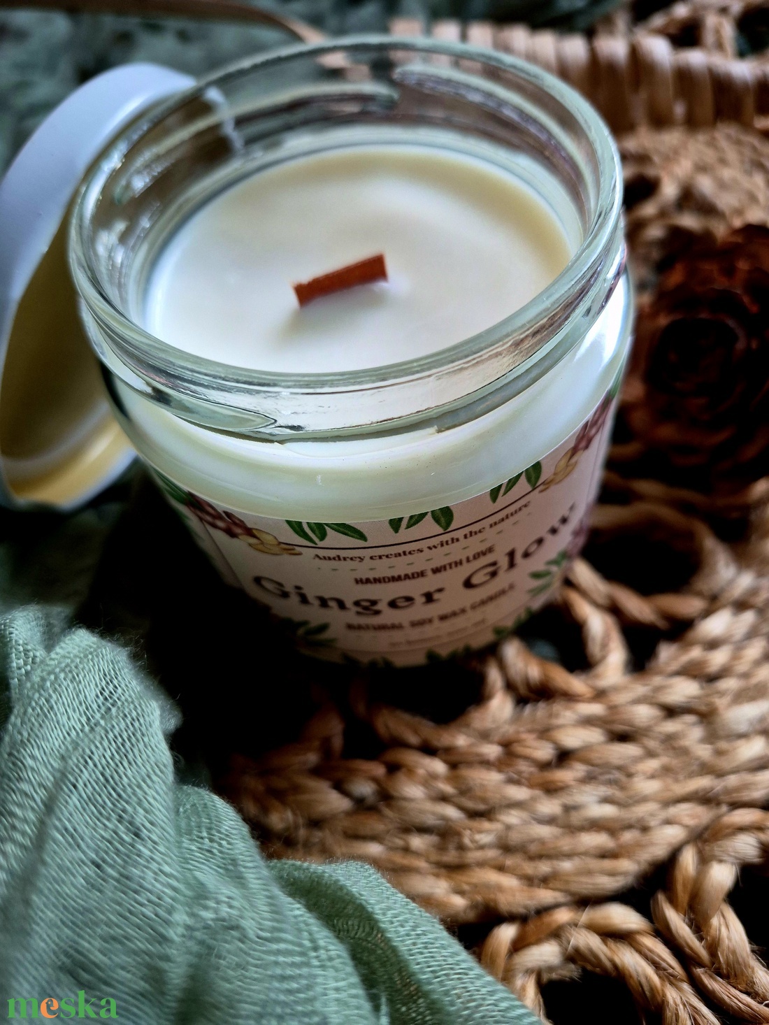 Természetes szójaviasz gyertya-Ginger Glow - otthon & életmód - gyertya, illat, aroma - gyertya - Meska.hu
