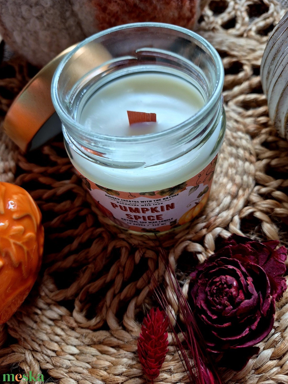 Természetes szójaviasz gyertya-Pumpkin Spice - otthon & életmód - gyertya, illat, aroma - gyertya - Meska.hu