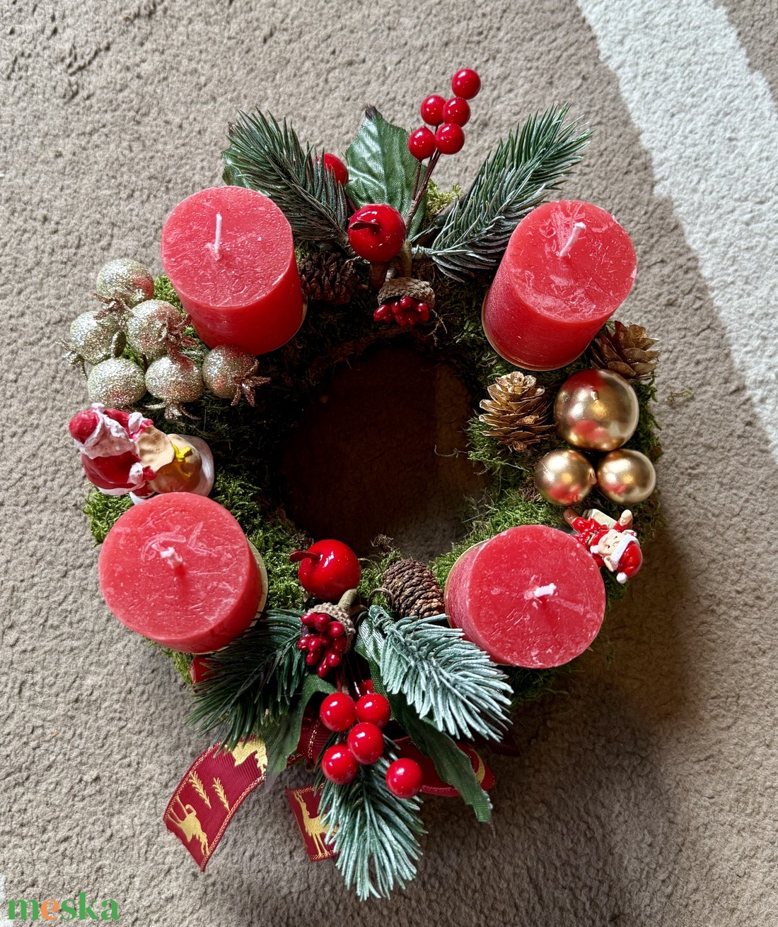 Adventi koszorú - otthon & életmód - dekoráció - asztal és polc dekoráció - asztaldísz - Meska.hu Adventi koszorú - otthon & életmód - dekoráció - asztal és polc dekoráció - asztaldísz - Meska.hu
