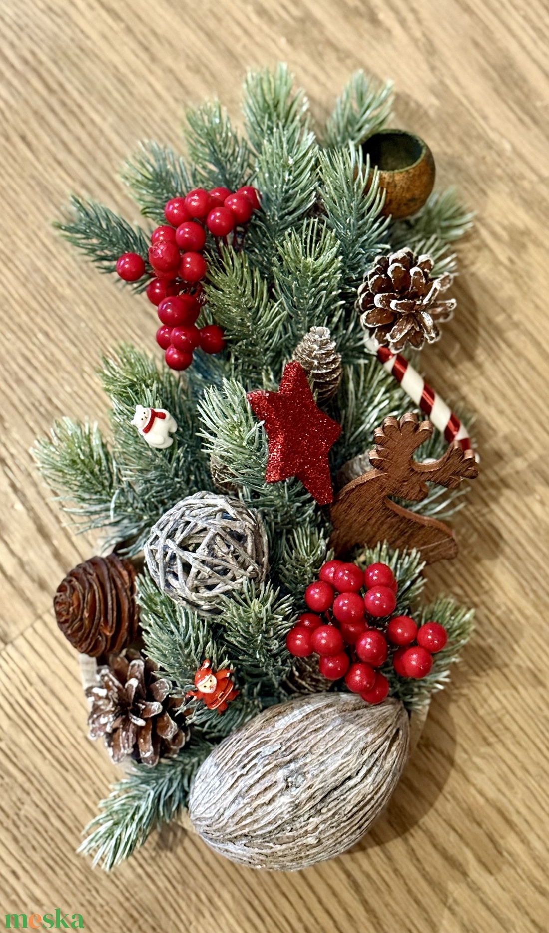 Karácsonyfaág asztaldísz - otthon & életmód - dekoráció - asztal és polc dekoráció - hamutál, öngyújtó, pipa - Meska.hu