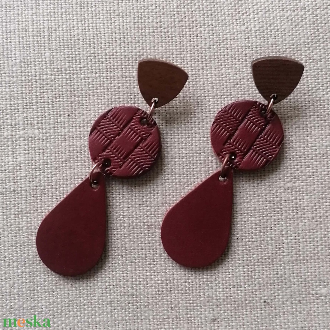 Valdi bőr fülbevaló - ékszer - fülbevaló - lógó csepp fülbevaló - Meska.hu