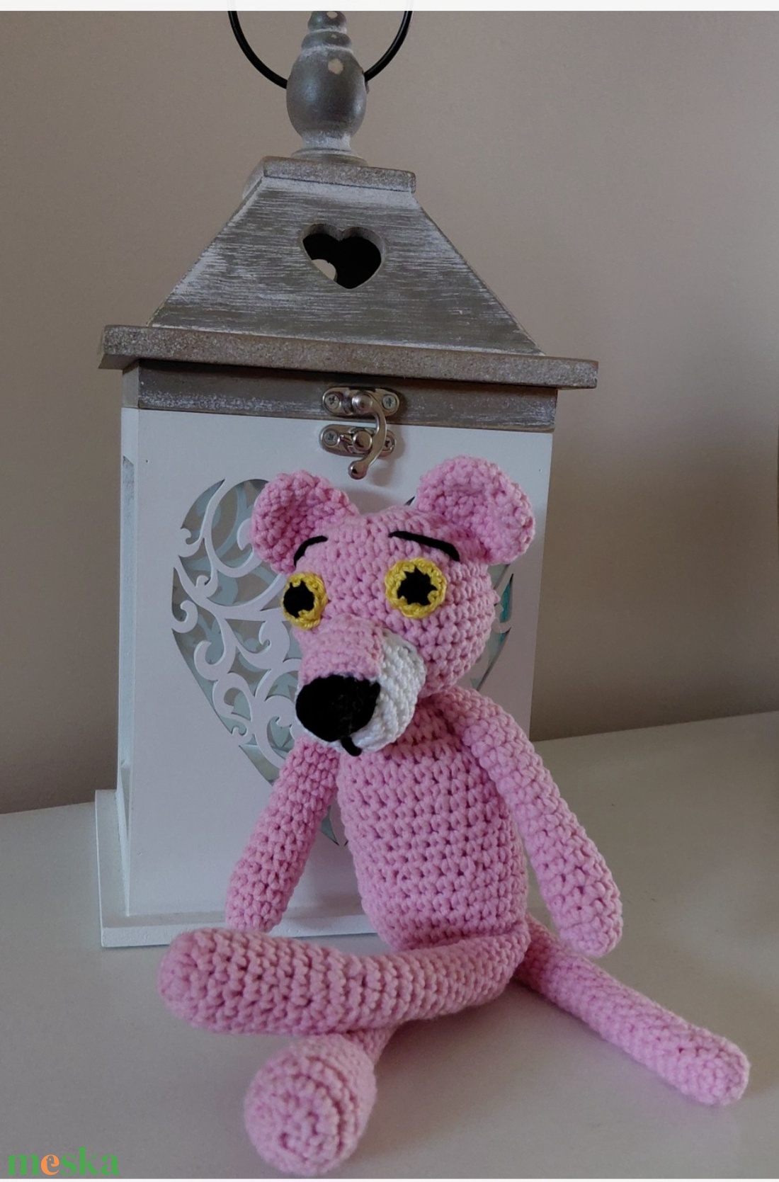 Rózsaszín párduc amigurumi - játék & sport - plüssállat & játékfigura - más figura - Meska.hu