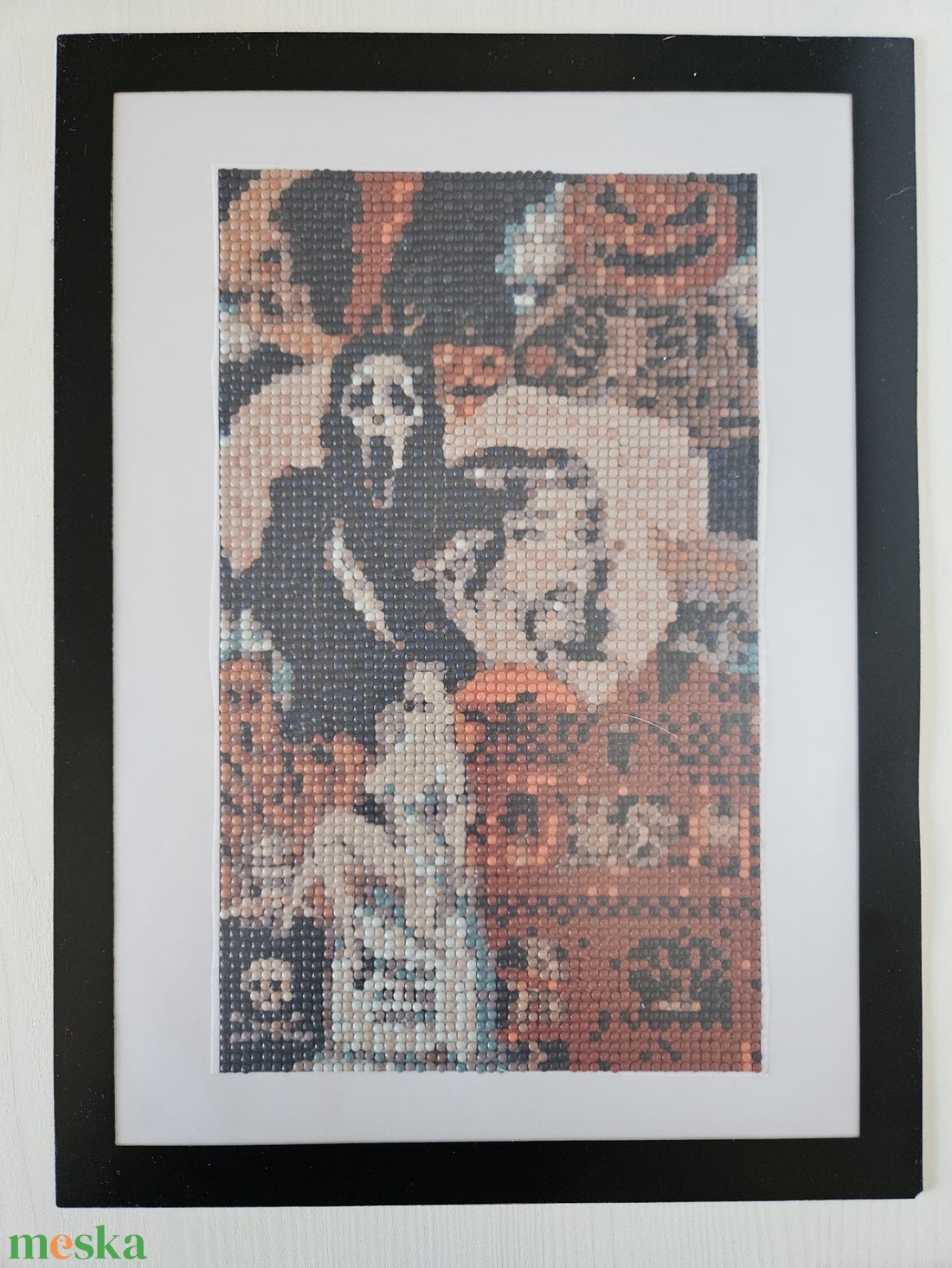 Halloween Movie Night - Kézzel készített gyémántfestmény keretben (keret nélküli méretek: 14x25 cm) - otthon & életmód - dekoráció - kép & falikép - mozaik kép - Meska.hu