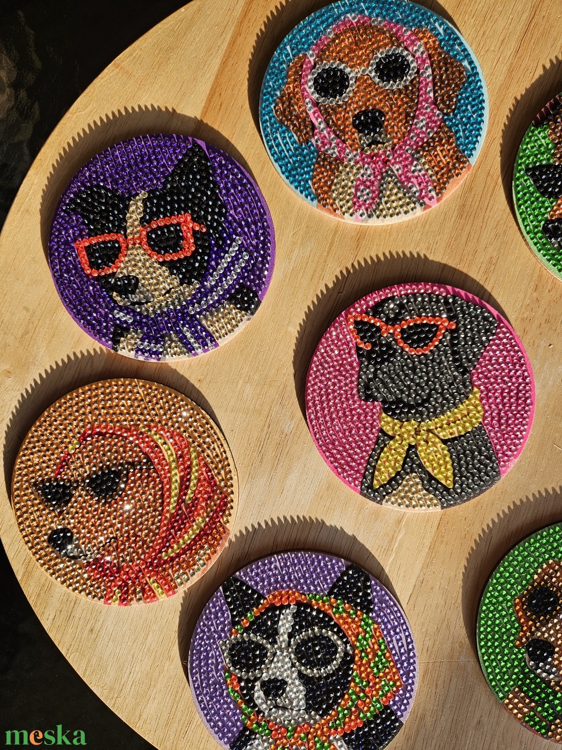Paws 'N' Sparkle � Gyémántfestett kutyus poháralátét szett - otthon & életmód - konyhafelszerelés, tálalás - tálalás - tányér- és poháralátét - Meska.hu