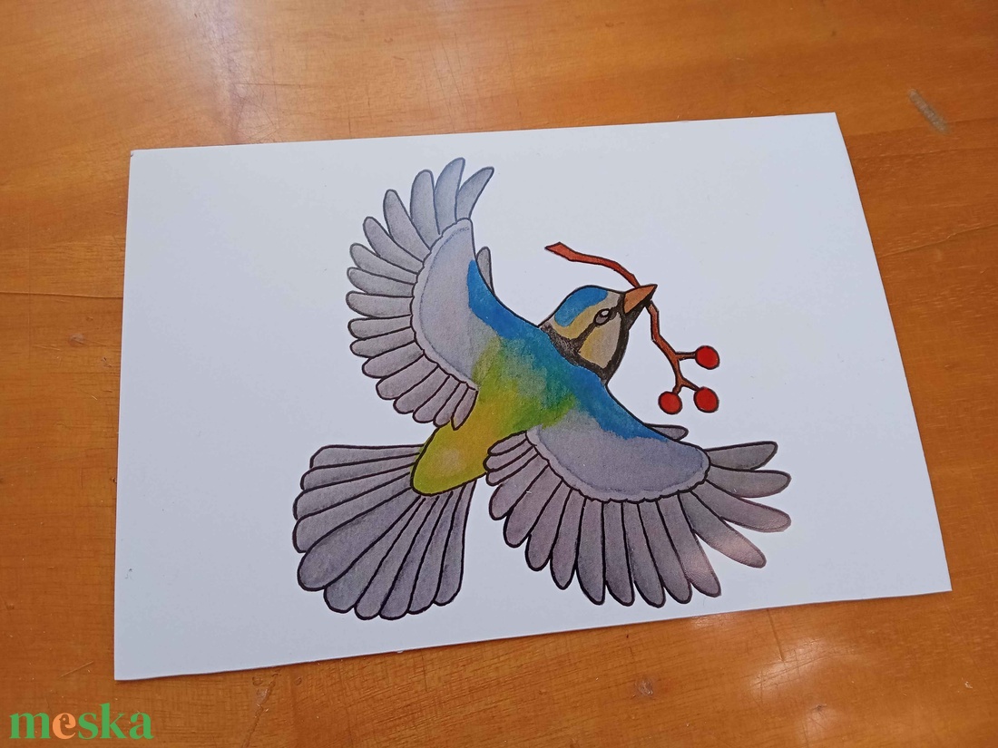 Képeslap - Széncinege - otthon & életmód - papír, írószer - ajándékozás kellékei - képeslap, üdvözlőlap - Meska.hu