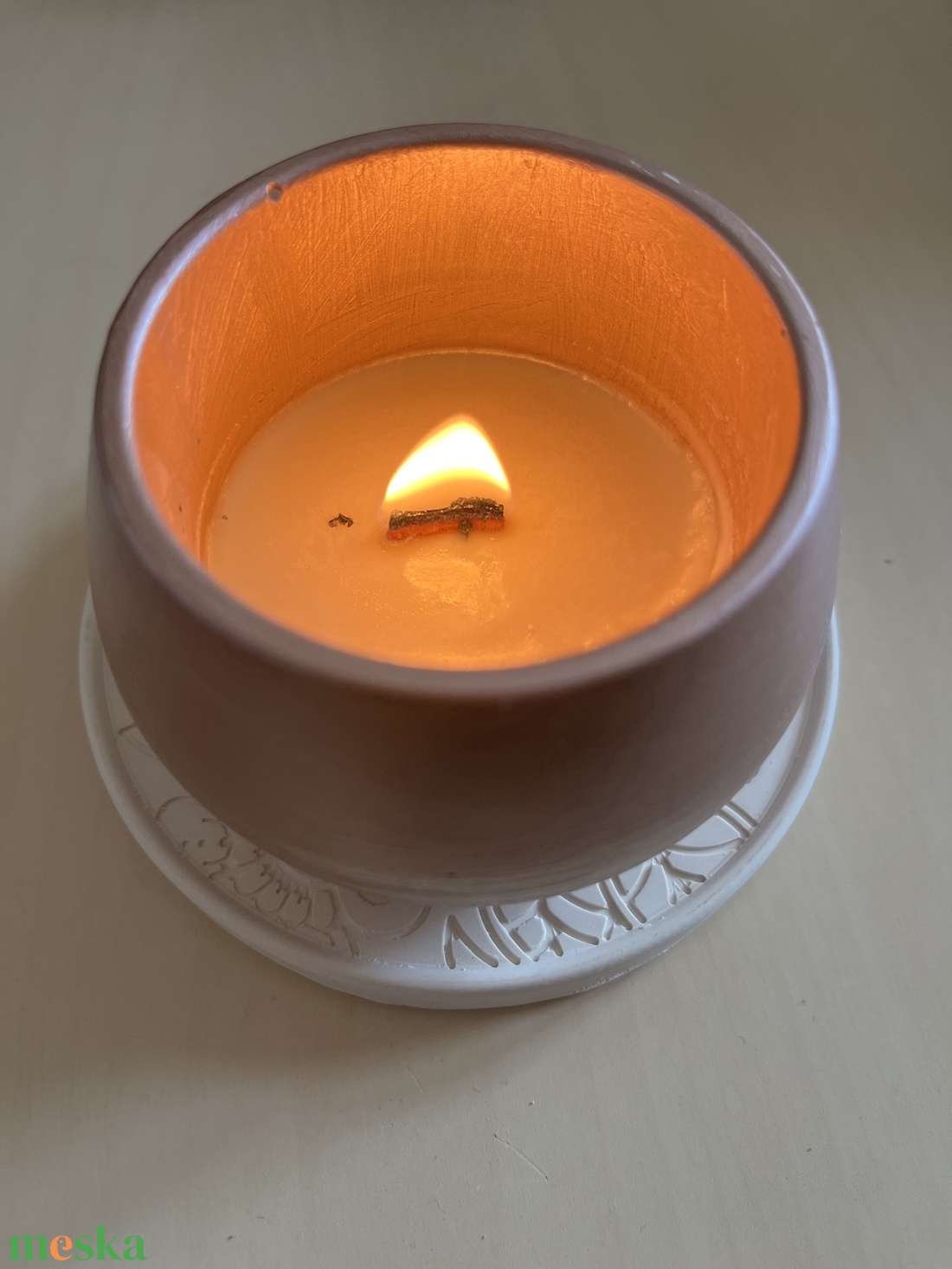 Virágmintás gyertyatál - otthon & életmód - gyertya, illat, aroma - gyertyatartó - Meska.hu