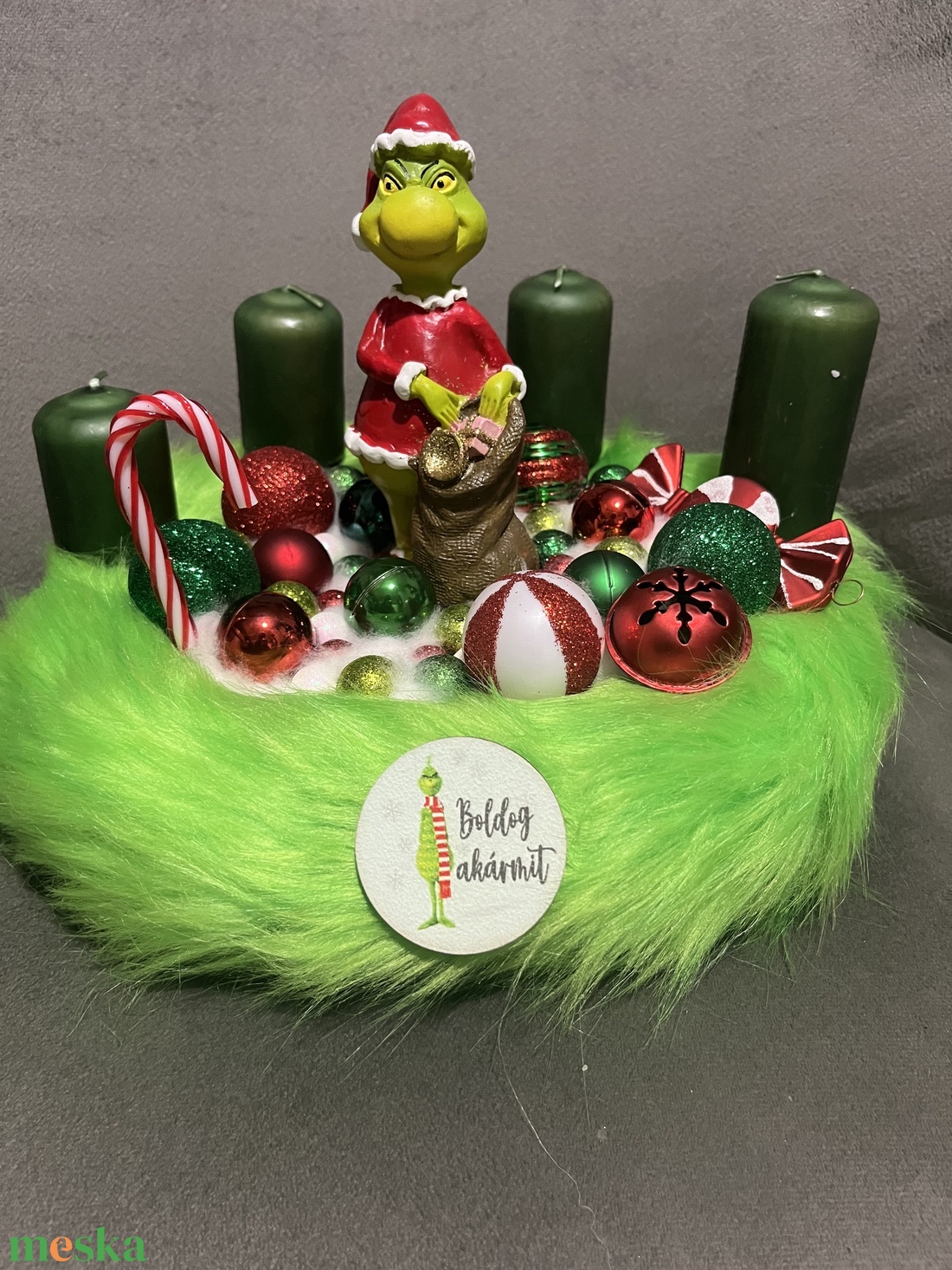 Grincs adventi koszorú - karácsony - adventi díszek - adventi gyertyadíszek és koszorúdíszek - Meska.hu Grincs adventi koszorú - karácsony - adventi díszek - adventi gyertyadíszek és koszorúdíszek - Meska.hu