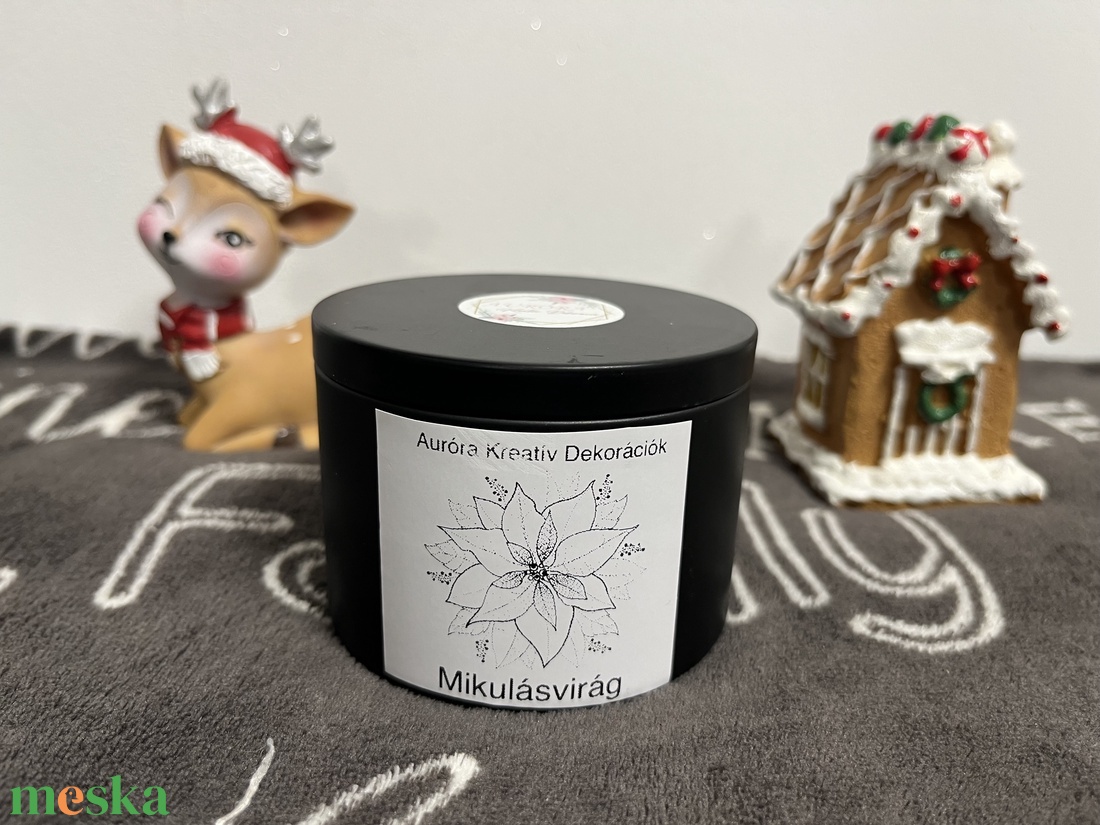 Mikulásvirág illatgyertya - karácsony - karácsonyi lakásdekoráció - karácsonyi illatgyertya, mécses - Meska.hu