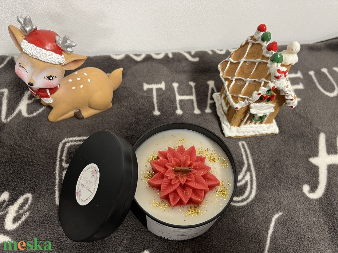 Mikulásvirág illatgyertya - karácsony - karácsonyi lakásdekoráció - karácsonyi illatgyertya, mécses - Meska.hu