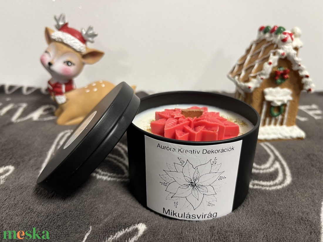 Mikulásvirág illatgyertya - karácsony - karácsonyi lakásdekoráció - karácsonyi illatgyertya, mécses - Meska.hu