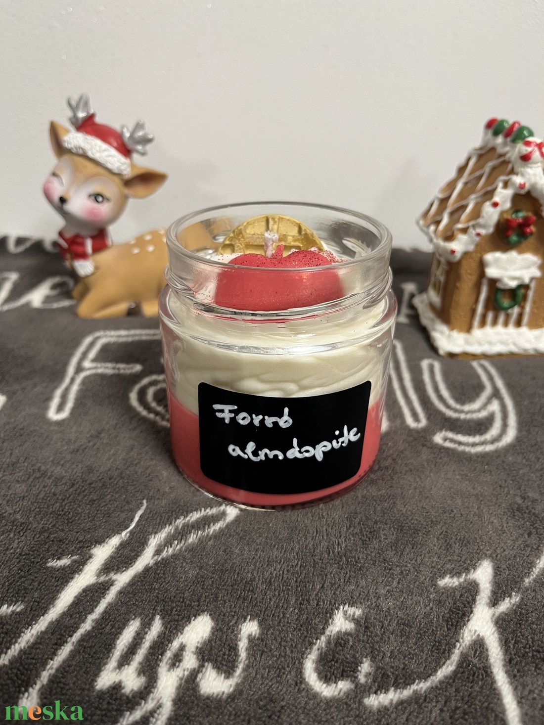 Illatgyertya almáspités  illattal - otthon & életmód - gyertya, illat, aroma - gyertya - Meska.hu