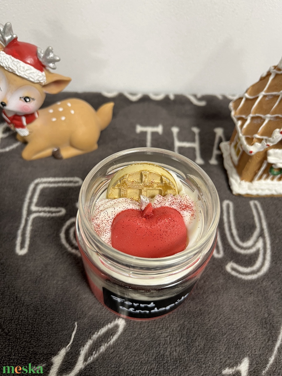 Illatgyertya almáspités  illattal - otthon & életmód - gyertya, illat, aroma - gyertya - Meska.hu