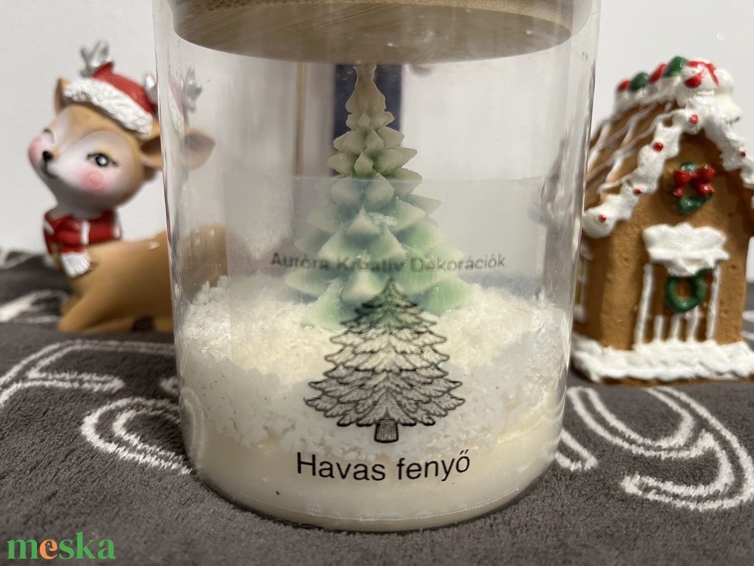 Havas fenyő illatgyertya - karácsony - karácsonyi lakásdekoráció - karácsonyi illatgyertya, mécses - Meska.hu