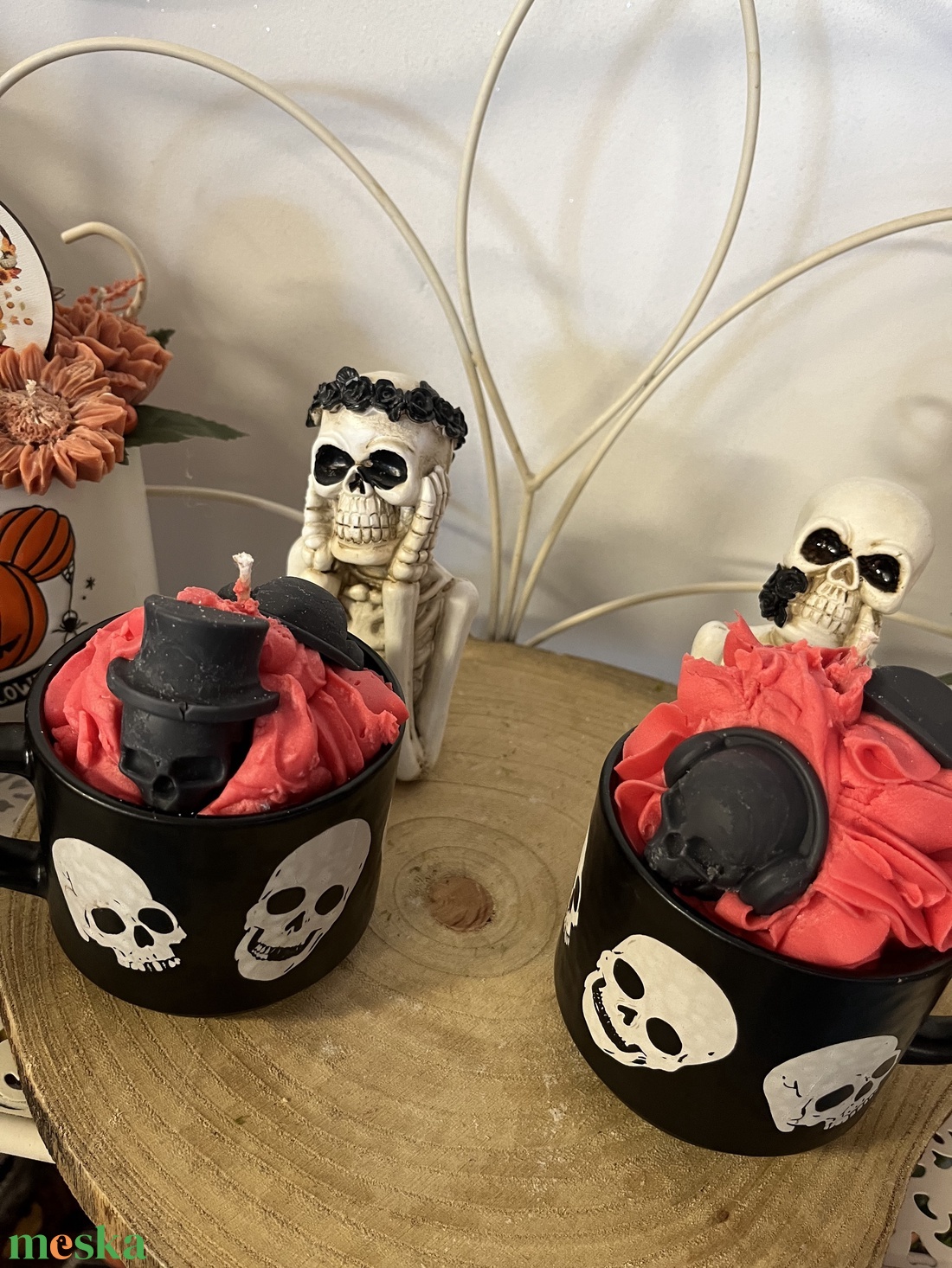 Koponyás halloweeni illatgyertya - otthon & életmód - gyertya, illat, aroma - gyertya - Meska.hu