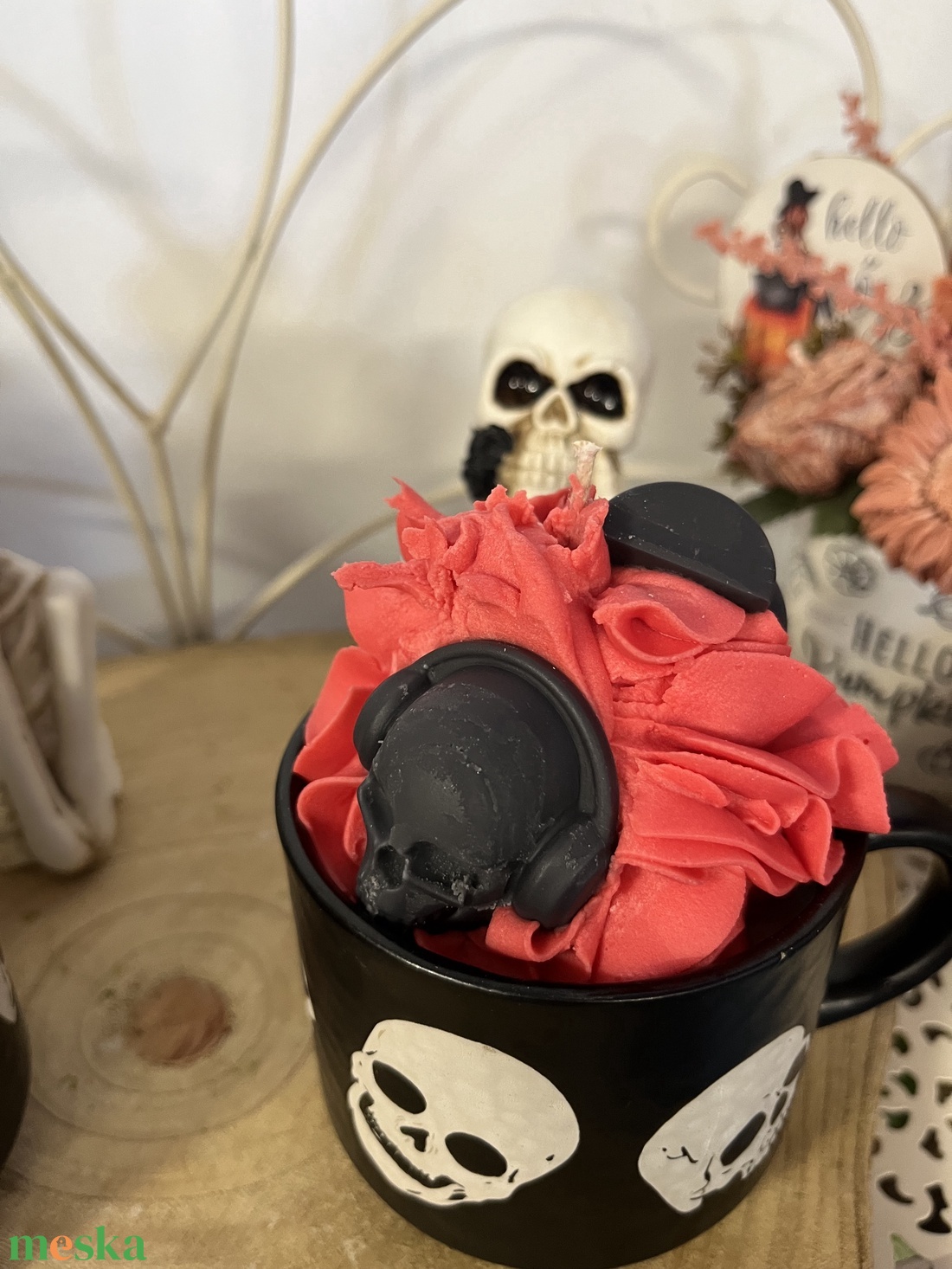 Koponyás halloweeni illatgyertya - otthon & életmód - gyertya, illat, aroma - gyertya - Meska.hu