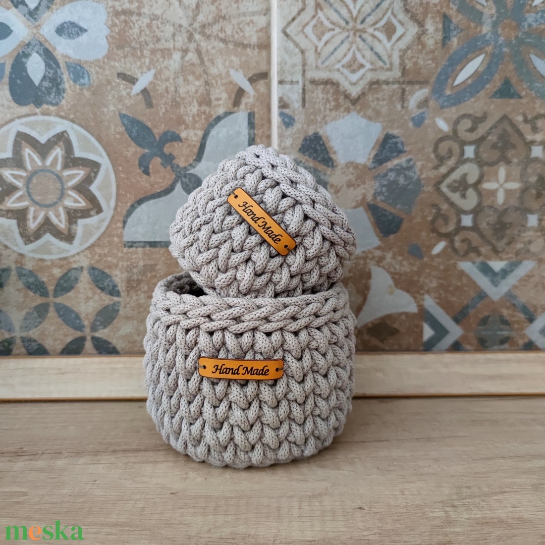 Pearl - Horgolt kosár mini szett - otthon & életmód - tárolás & rendszerezés - tárolókosár - Meska.hu Pearl - Horgolt kosár mini szett - otthon & életmód - tárolás & rendszerezés - tárolókosár - Meska.hu