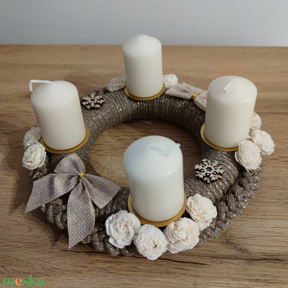 Adventi koszorú - horgolt alapon - karácsony - adventi díszek - adventi koszorú - Meska.hu Adventi koszorú - horgolt alapon - karácsony - adventi díszek - adventi koszorú - Meska.hu