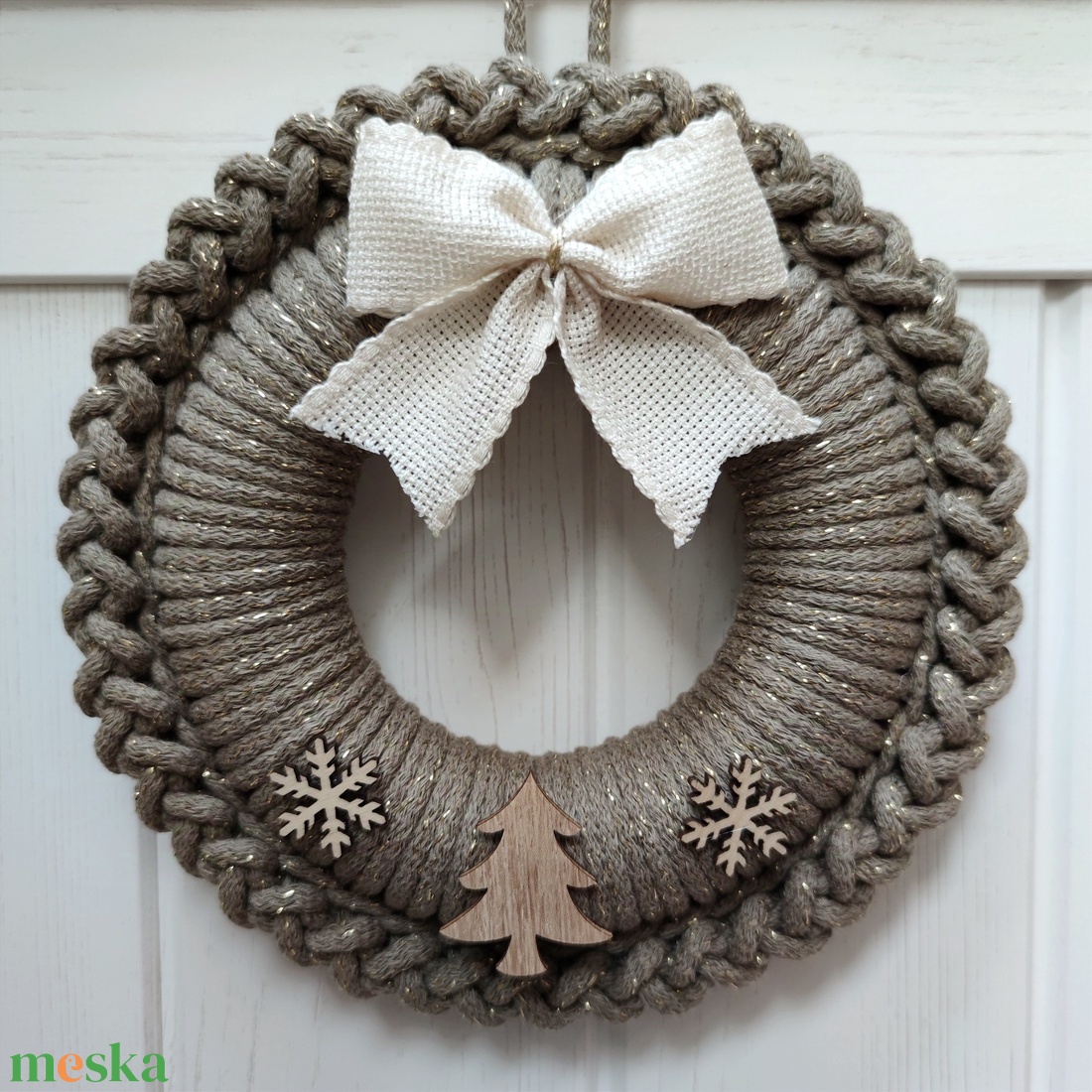 Bézs karácsony - adventi ajtódísz (19 cm) - karácsony - adventi díszek - adventi ajtódísz - Meska.hu Bézs karácsony - adventi ajtódísz (19 cm) - karácsony - adventi díszek - adventi ajtódísz - Meska.hu