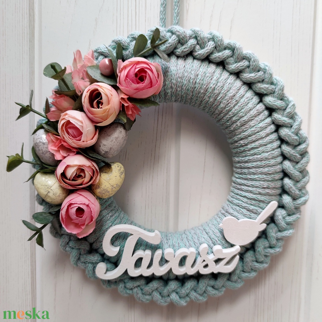 Tavaszi/húsvéti - ajtódísz (18 cm átmérő) - otthon & életmód - dekoráció - ajtó- és ablak dekoráció - ajtódísz & kopogtató - Meska.hu