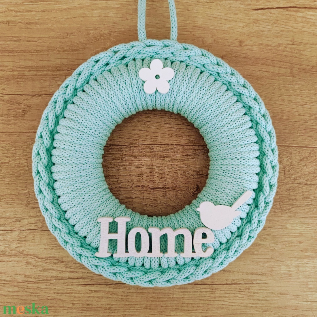 Home ajtódísz (17,5 cm átmérő) - otthon & életmód - dekoráció - ajtó- és ablak dekoráció - ajtódísz & kopogtató - Meska.hu
