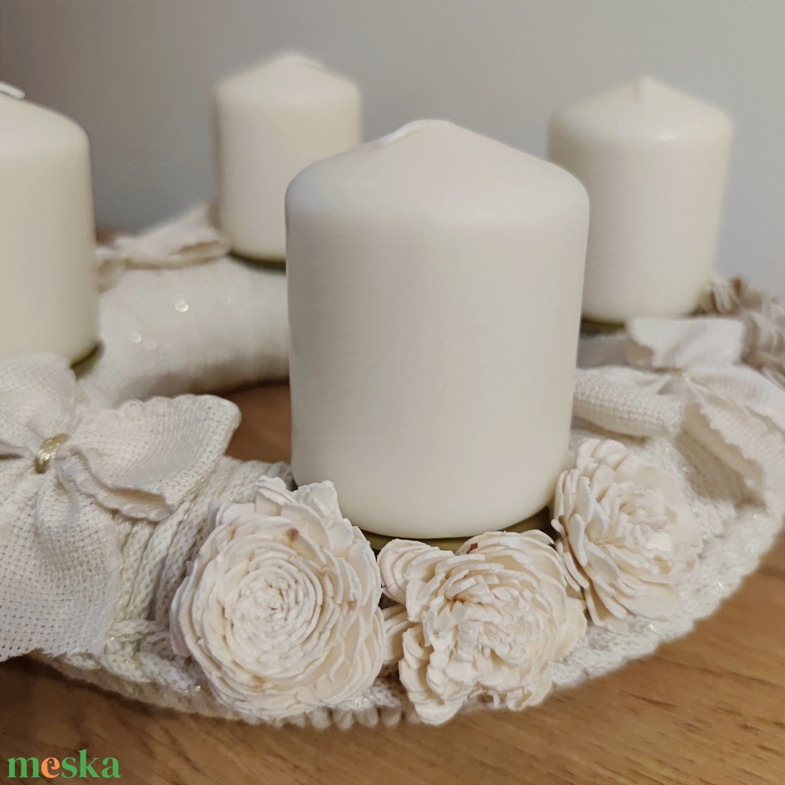 Adventi koszorú - horgolt alapon - karácsony - adventi díszek - adventi koszorú - Meska.hu