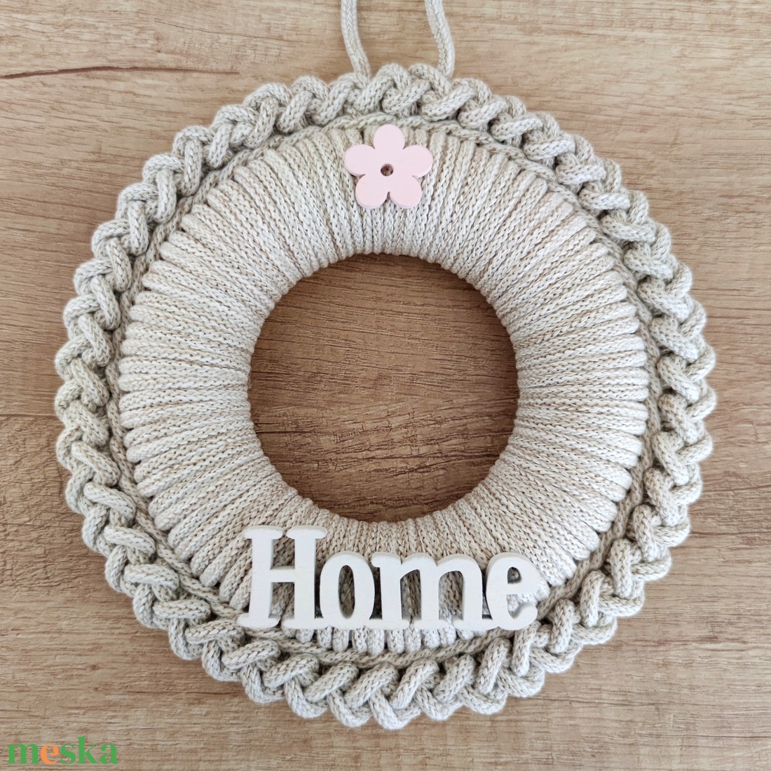 Home - ajtódísz (19 cm átmérő) - otthon & életmód - dekoráció - ajtó- és ablak dekoráció - ajtódísz & kopogtató - Meska.hu