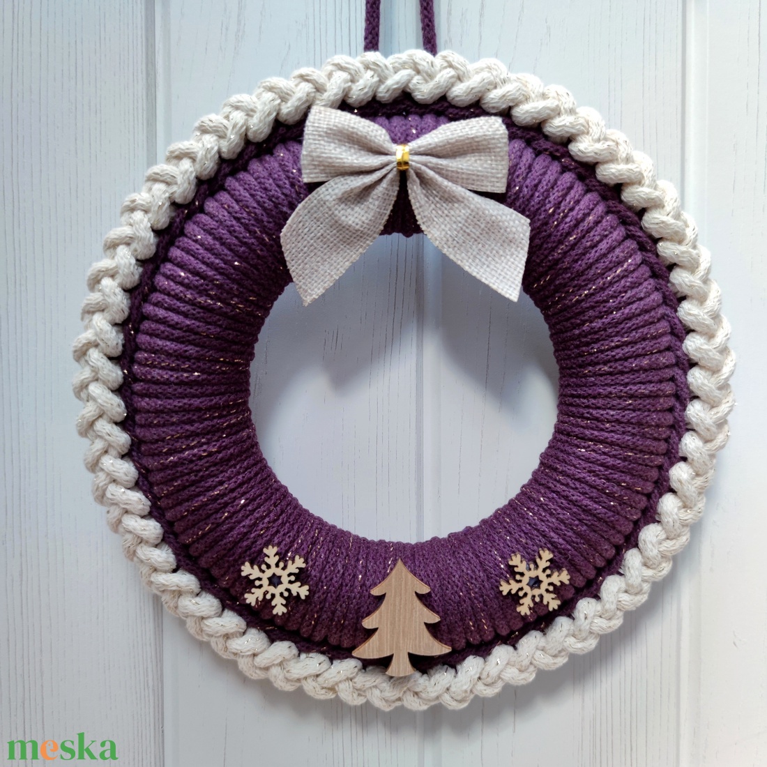 Adventi ajtódísz (22 cm) - karácsony - adventi díszek - adventi ajtódísz - Meska.hu