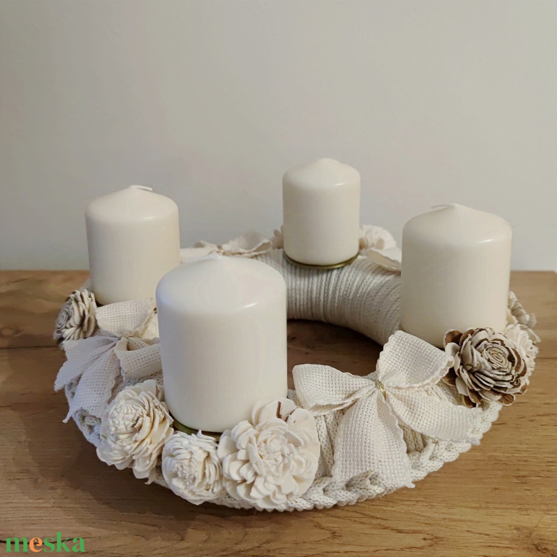 Adventi koszorú - horgolt alapon - karácsony - adventi díszek - adventi koszorú - Meska.hu