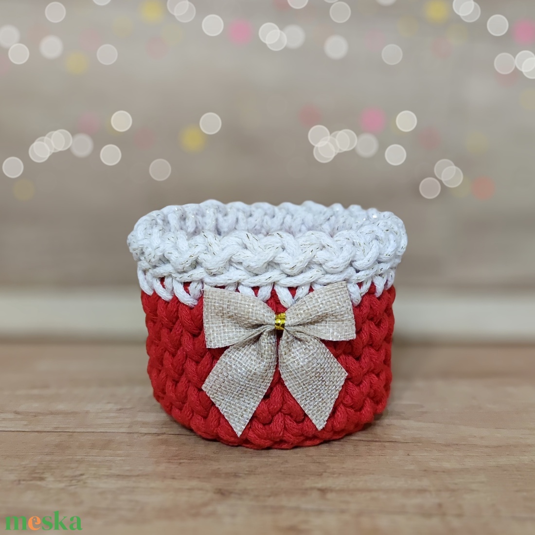 Adventi tároló kosár - karácsony - karácsonyi lakásdekoráció - karácsonyi lakásdíszek - Meska.hu