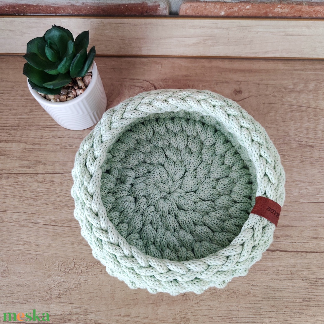 Világoszöld kosárka - otthon & életmód - konyhafelszerelés, tálalás - konyhai tárolás - fűszertartó - Meska.hu