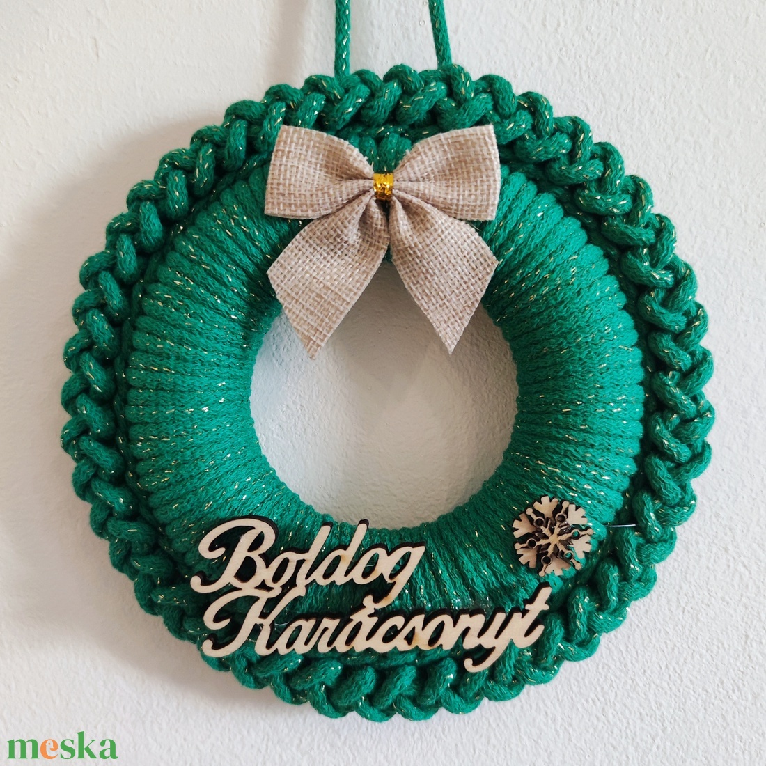 Adventi ajtódísz - zöld (19 cm) - karácsony - adventi díszek - adventi ajtódísz - Meska.hu