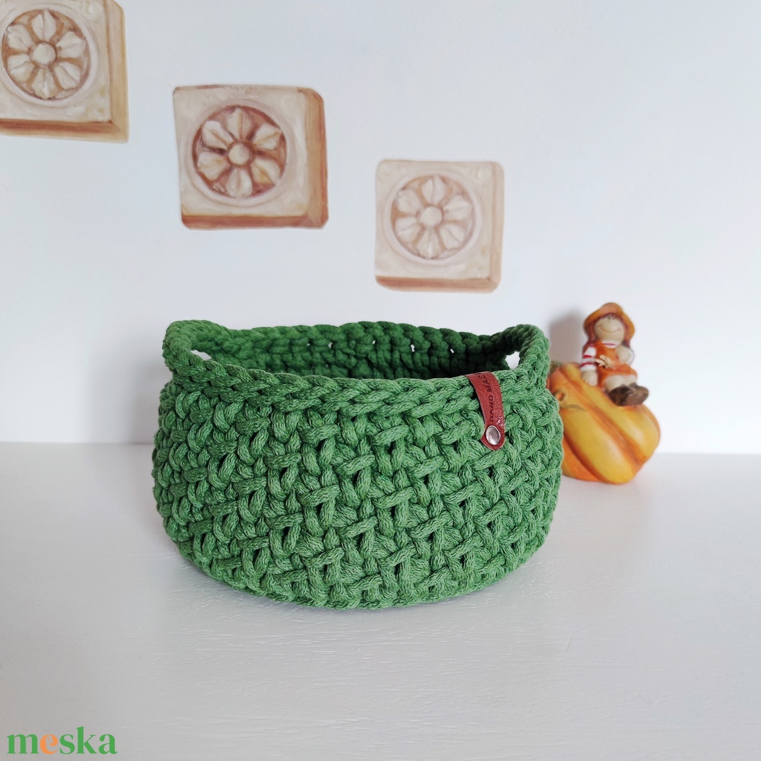 Avokádó - füles tároló kosár - otthon & életmód - tárolás & rendszerezés - tárolókosár - Meska.hu