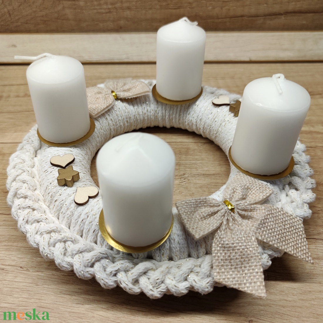 Adventi koszorú - horgolt alapon - karácsony - adventi díszek - adventi koszorú - Meska.hu