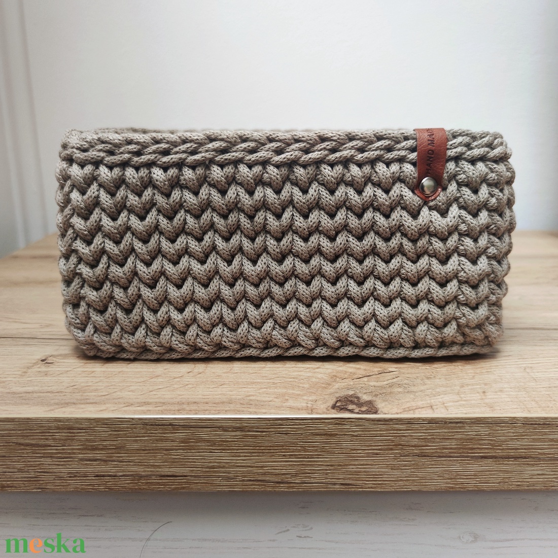 Horgolt szögletes tároló - otthon & életmód - tárolás & rendszerezés - tárolókosár - Meska.hu