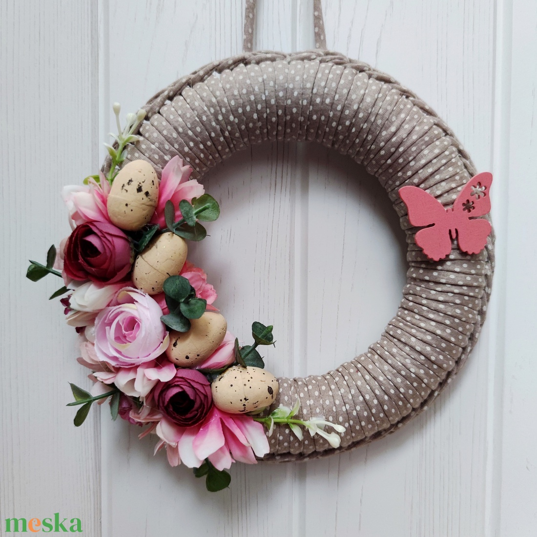 Húsvéti, tavaszi - ajtódísz (19 cm átmérő) - otthon & életmód - dekoráció - ajtó- és ablak dekoráció - ajtódísz & kopogtató - Meska.hu