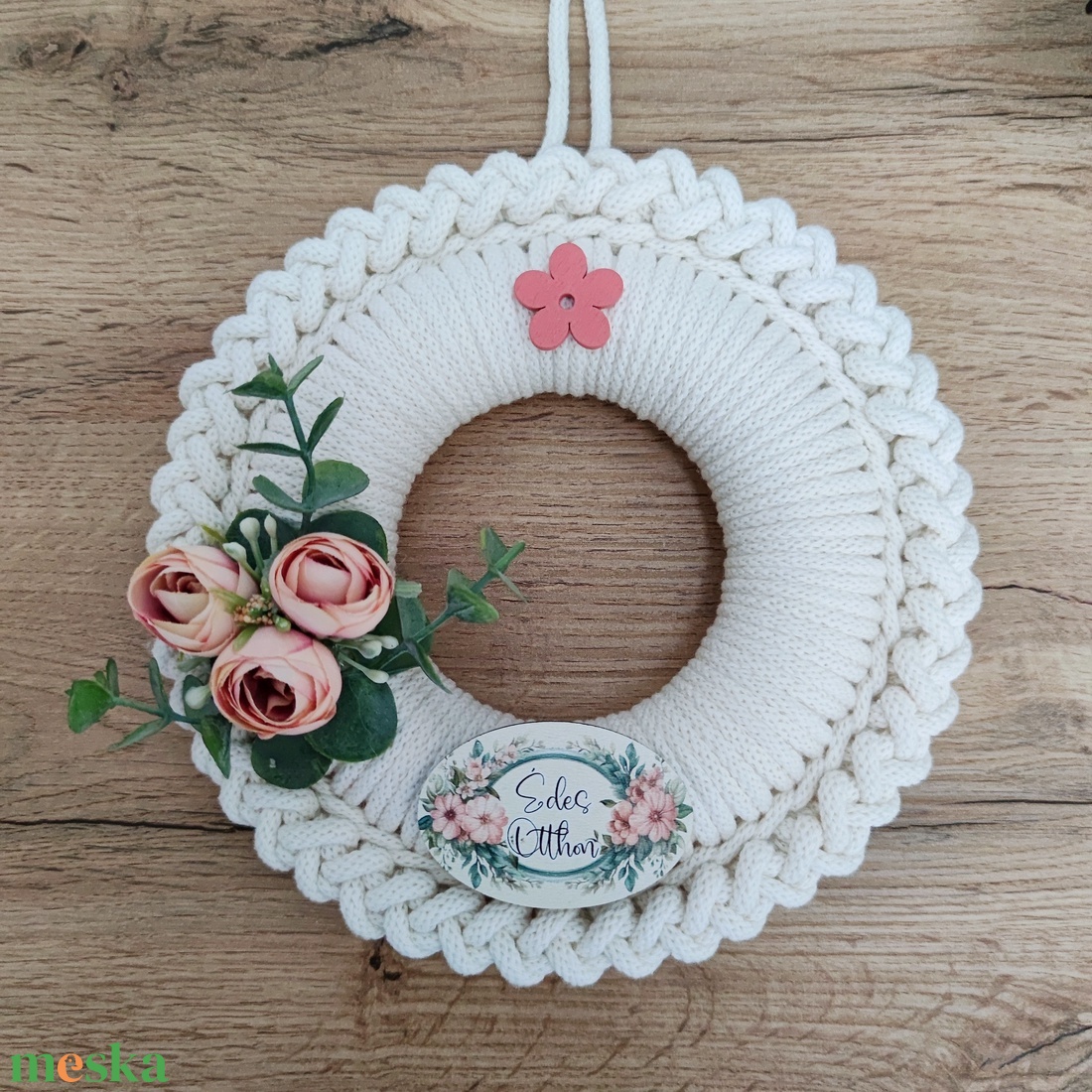 Édes otthon - ajtódísz (19 cm átmérő) - otthon & életmód - dekoráció - ajtó- és ablak dekoráció - ajtódísz & kopogtató - Meska.hu