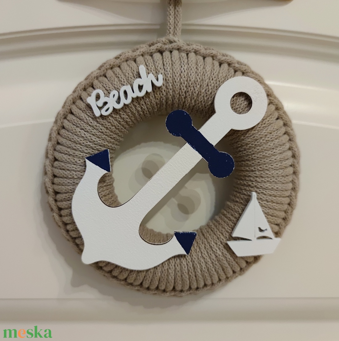 Tengerész - ajtódísz (17 cm átmérő) - otthon & életmód - dekoráció - ajtó- és ablak dekoráció - ajtódísz & kopogtató - Meska.hu