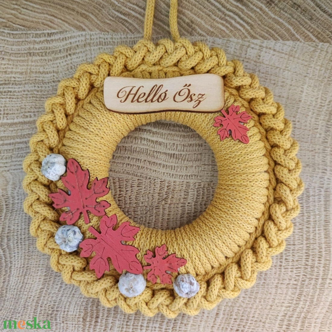 Őszi ajtódísz (17 cm átmérő) - otthon & életmód - dekoráció - ajtó- és ablak dekoráció - ajtódísz & kopogtató - Meska.hu