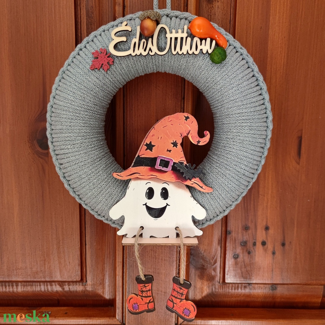 Őszi / Halloweeni ajtódísz (23,5 cm átmérő) - otthon & életmód - dekoráció - halloween - halloweeni ajtódíszek és ablakdíszek - Meska.hu