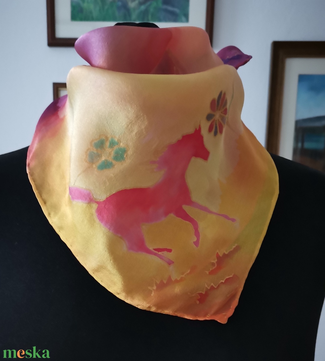 Lovas selyemsál - ruha & divat - sál, sapka, kendő - kendő - Meska.hu