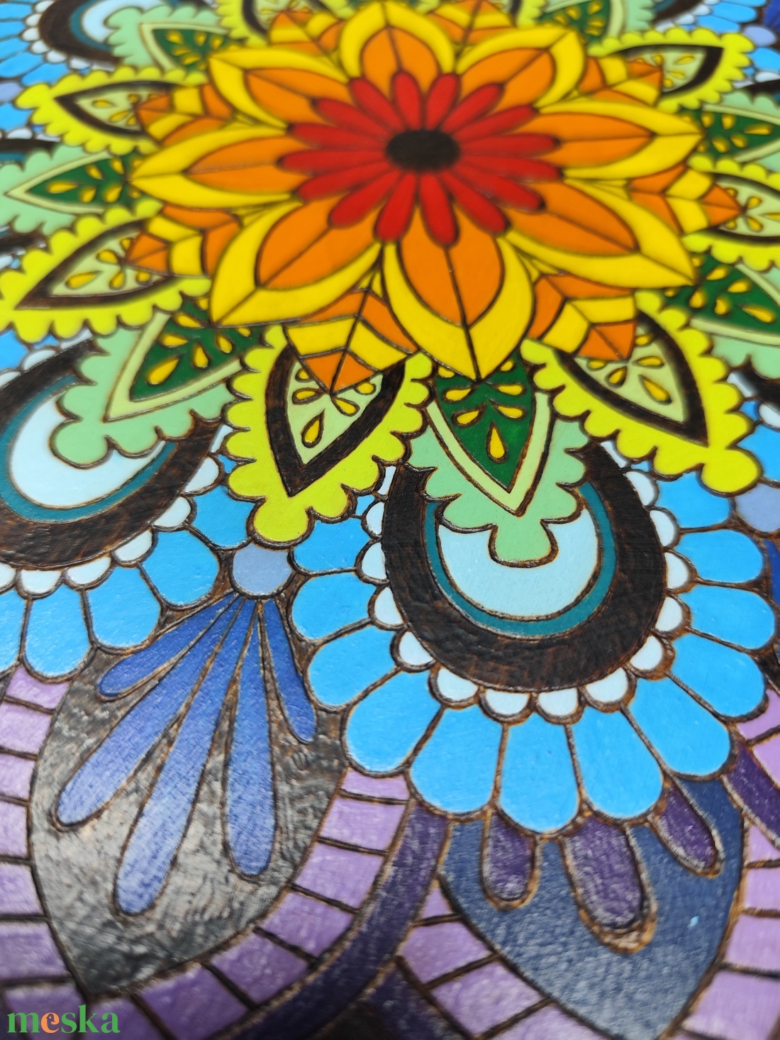 Hét csakra mandala - otthon & életmód - dekoráció - kép & falikép - fából készült kép - Meska.hu